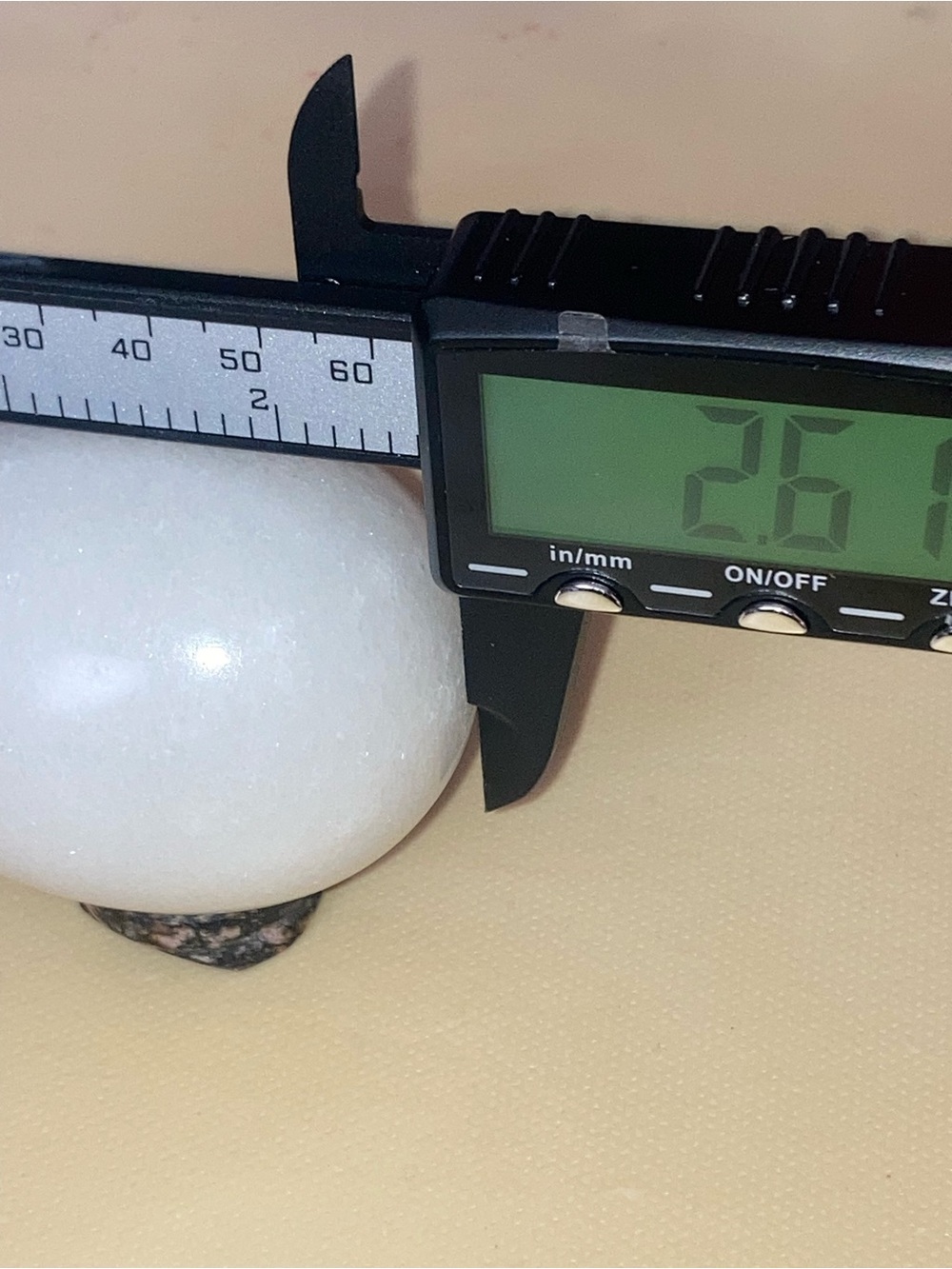 White Jade Decorative Stone Egg Sculpture - Home Art Accent - Picture 6 of 7